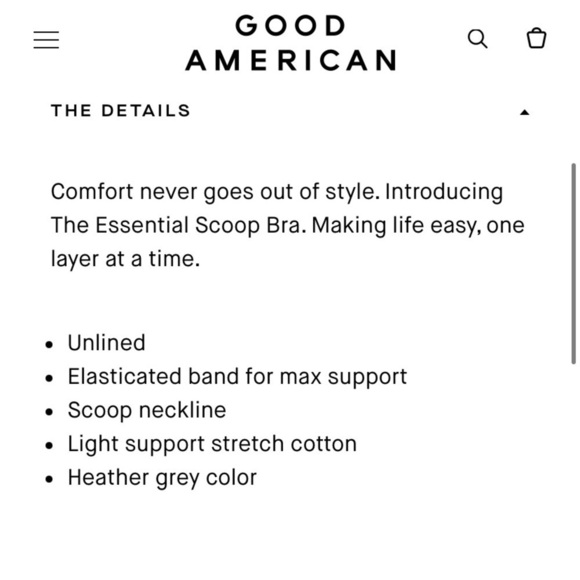 NWT Good American Essential Scoop Bra Heather Grey XL - Picture 7 of 7